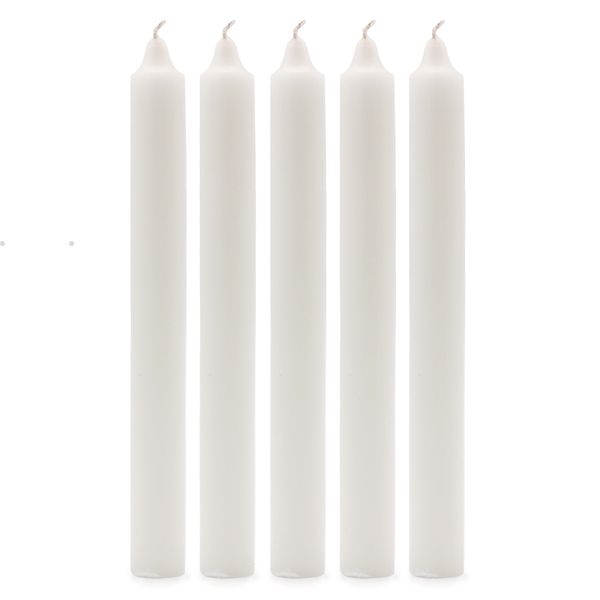 Velas de jantar de cor sólida a granel - branco rústico - pacote com 100