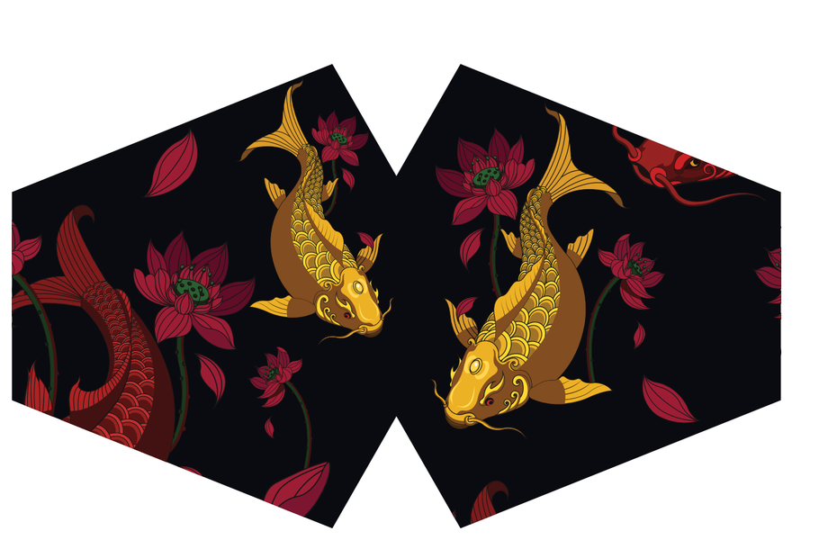 Återanvändbart Munskydd - Gyllene Fiskar (Vuxen)