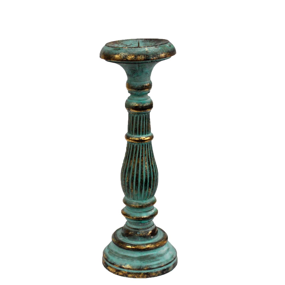 Suporte para velas médias - Ouro Turquesa