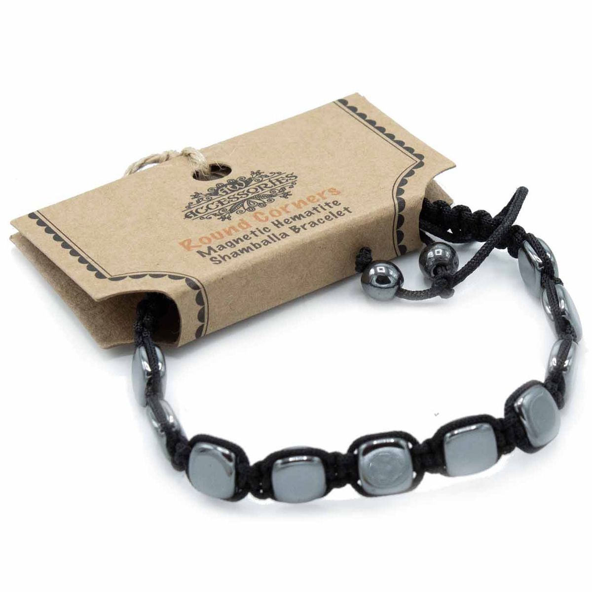 Pulseira Magnética Shamballa de Hematite - Cantos Arredondados