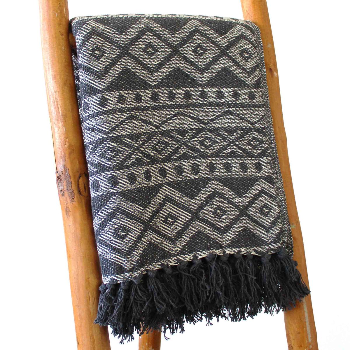 Mantas Boho Comfort - Cinza Geométrico