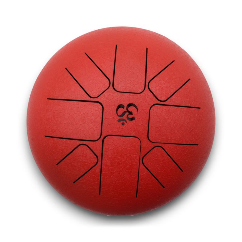 Tambour Tongue Drum en Acier Medium OM Rouge - 22x16 cm