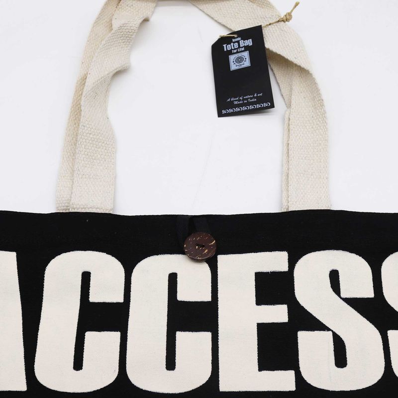 Iconic Classic Tote Bag - ACCESS ALL AREAS - Black Natural 10oz (36x43x10cm)