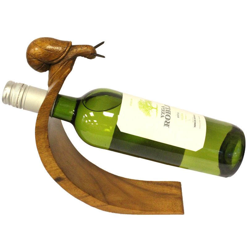 Porte bouteilles en bois de Suar Escargot