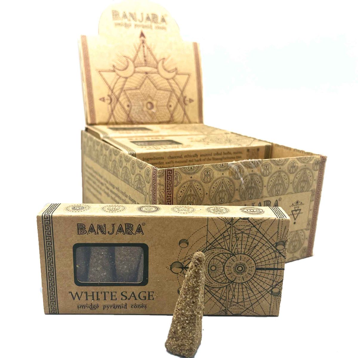 Conos piramidais Banjara Smudge - Trigo branco