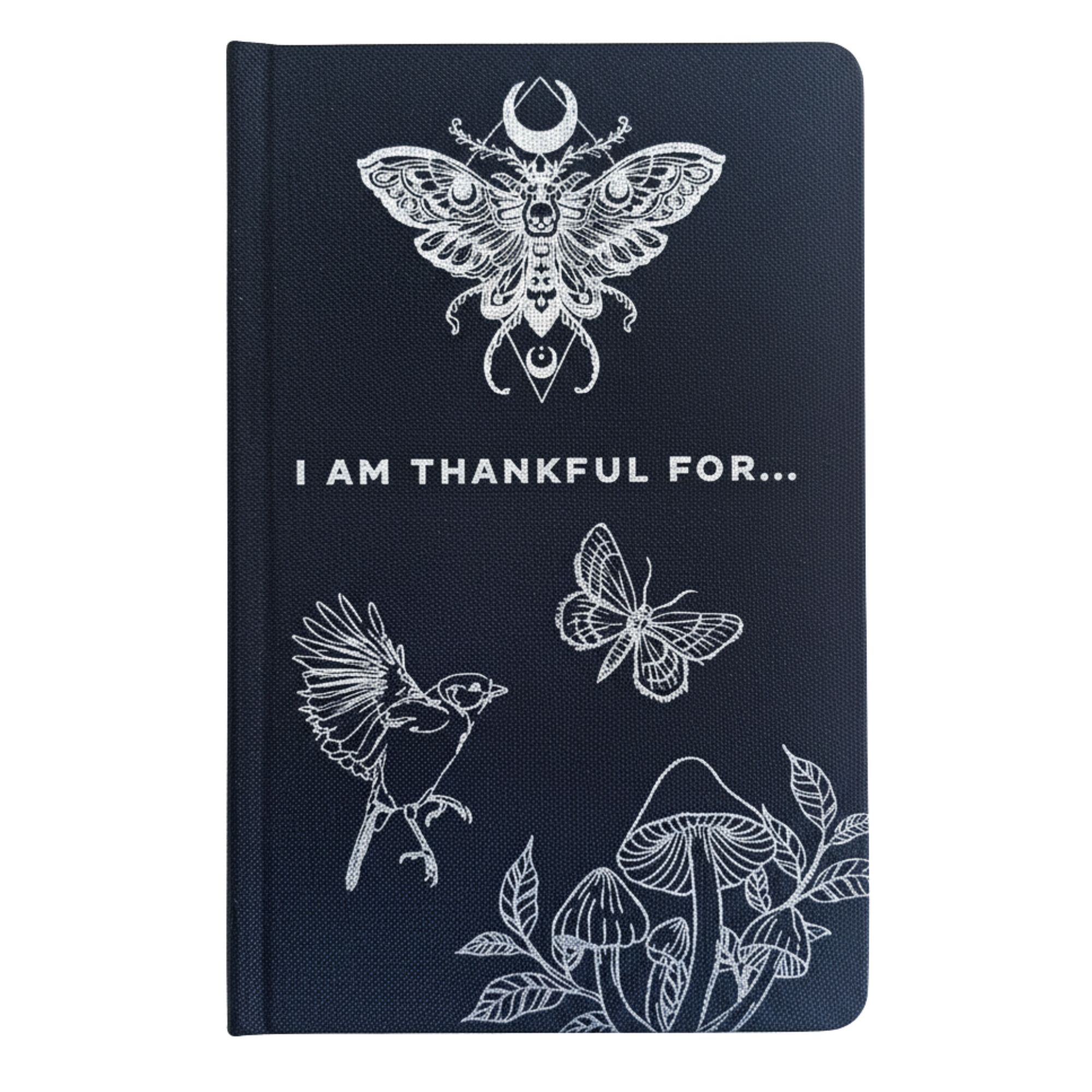 Svart Tacksamhetsdagbok - 120 sidor - I am Thankful For - Silverkant