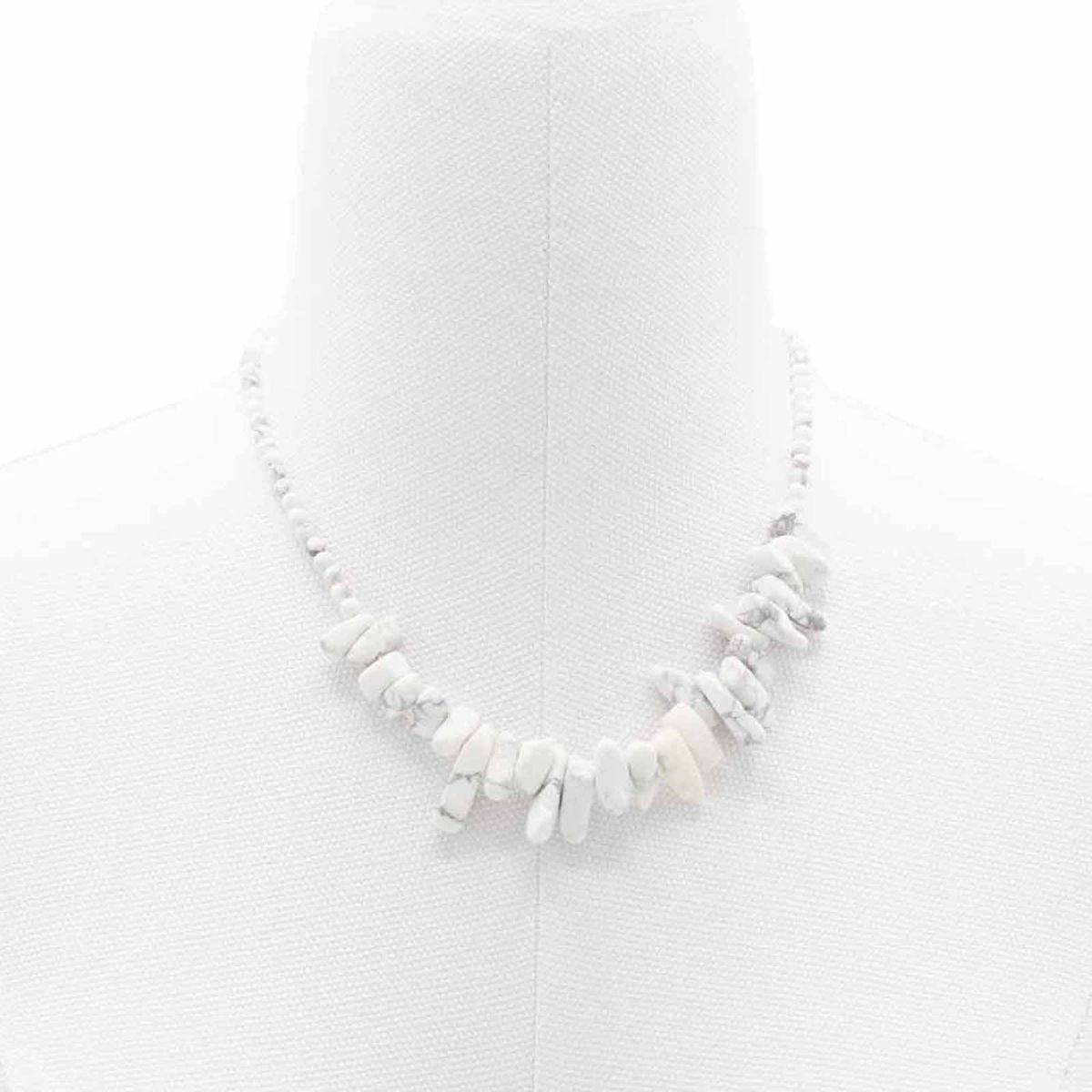 Colar de pedras preciosas Longstone - Jaspe branco