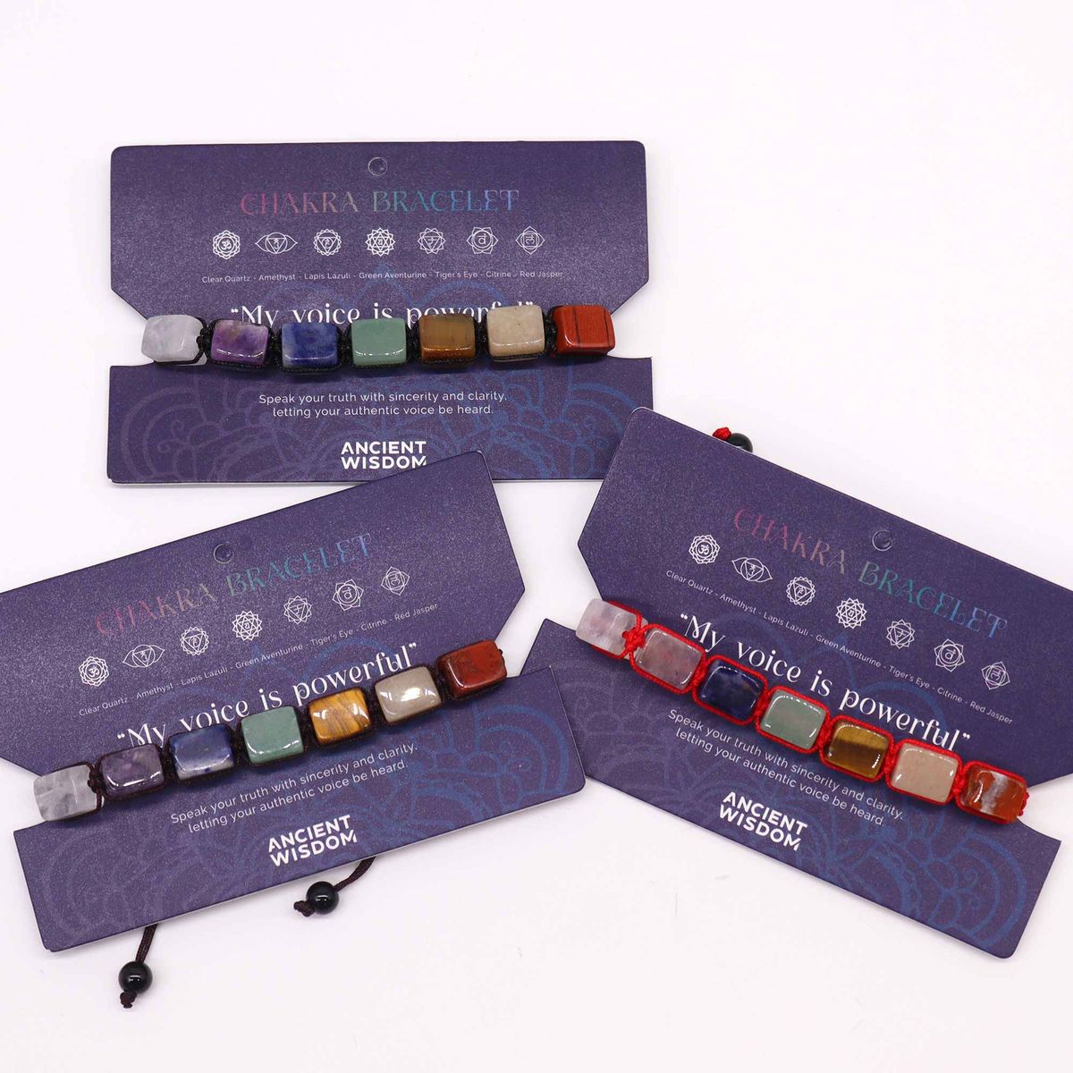Pulseiras de chakras - Pedras polidas