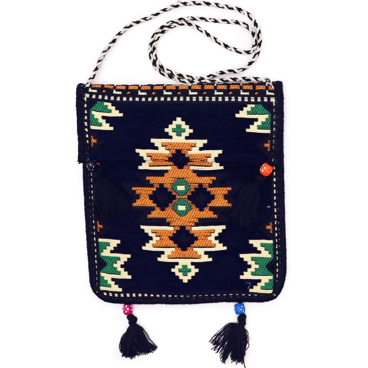 Mala a tiracolo para festivais Kilim azul-marinho escuro