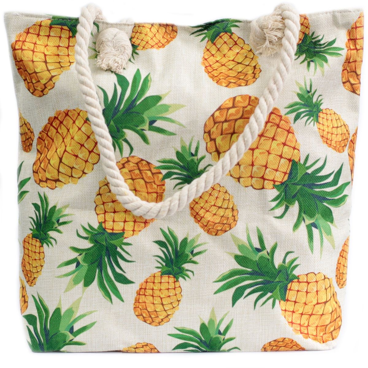 Saco de compras com alça de cordão - ananases tropicais