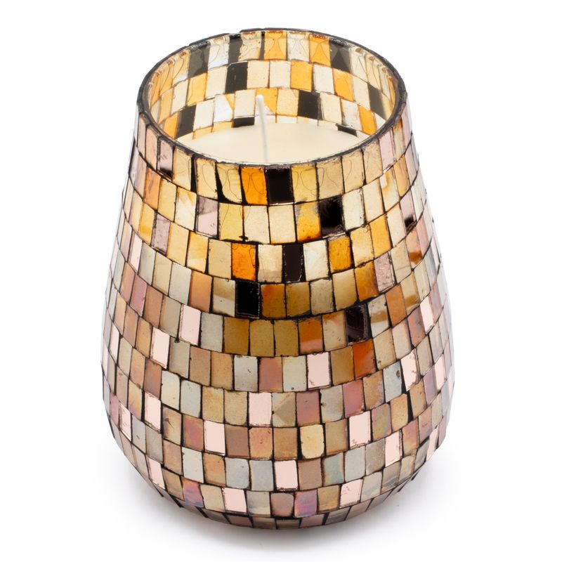 Mosaïque Ambrée – Bougies En Pot En Verre – Grand