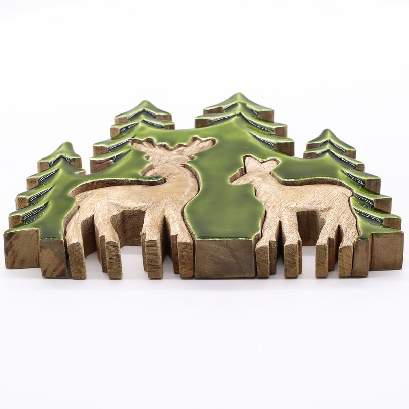 Lost in the Forest -  Two Dear in the Forest 3D Wooden Decoration