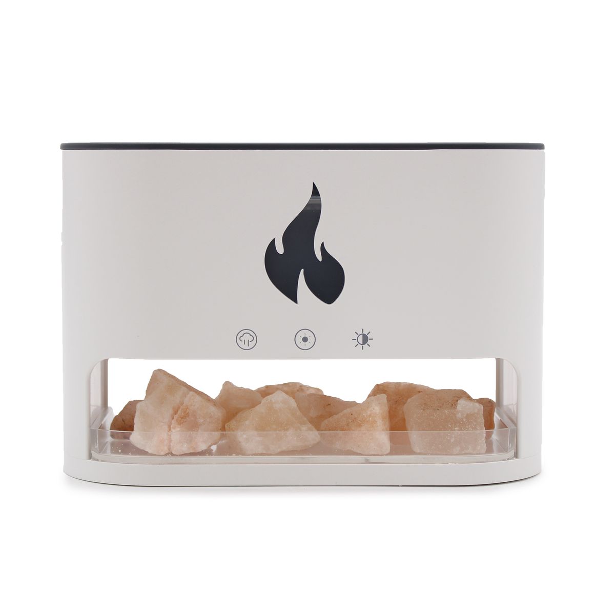 Difusor de aromas Blaze - Câmara de sal do Himalaia - USB-C - Efeito chama (sal incluído)