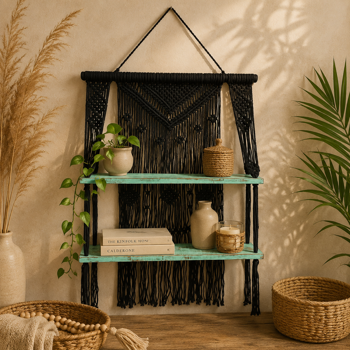 Prateleiras em Macramé