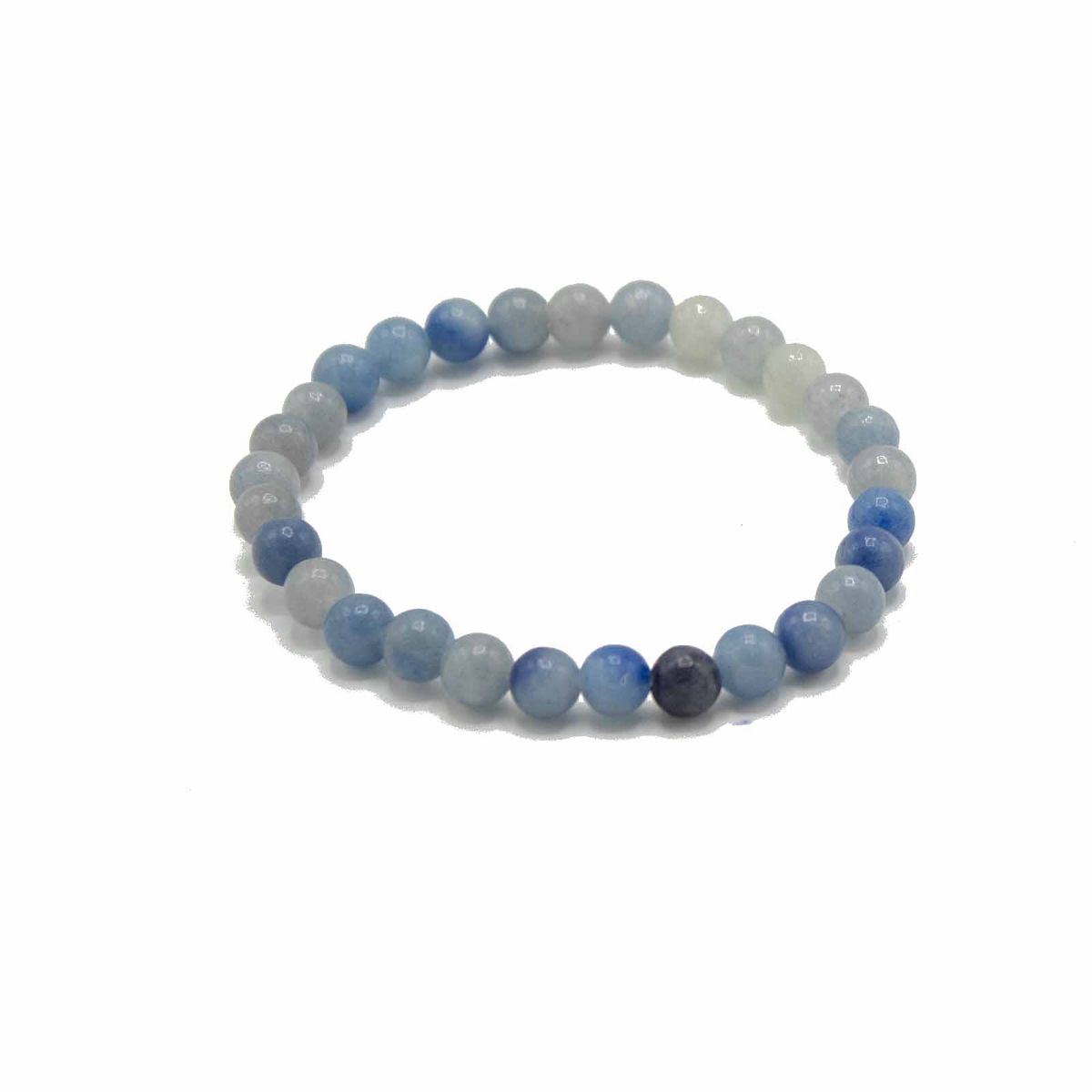 Pulseira de Manifestação de Pedras Preciosas - Ágata Renda Azul - Independência