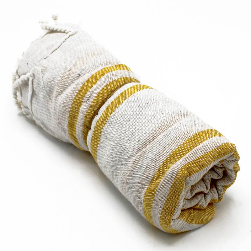 Serviette de Hammam Spa - Jaune Lever de Soleil - 90x170cm
