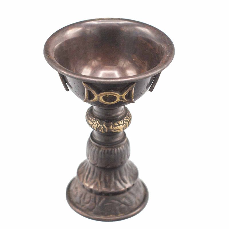 Gobelet Rituel Antique en Cuivre avec Triple Lune 8x13cm