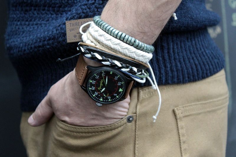 Set de Bracelet pour Homme - Vert & Naturel (assortis)