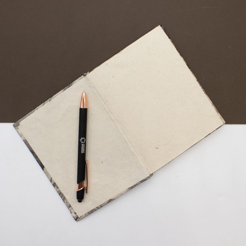 Med Marbled Four Elements Notebooks - (12x8cm) - 40 leafs (6x2 assorted Des) - In Display Case