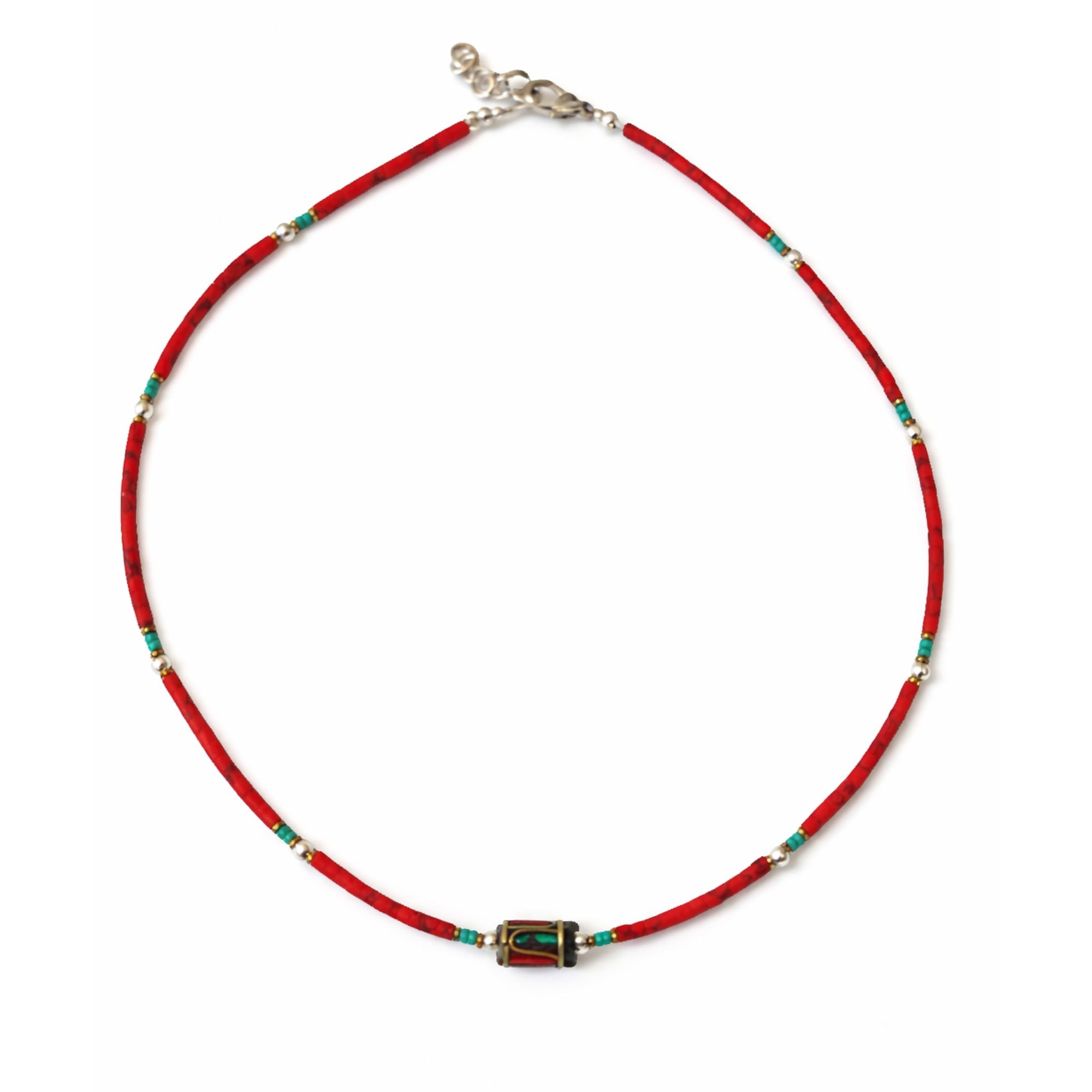 Coral tribal bead