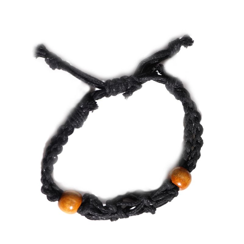 Bracelet en cordon pour  pierres précieuses 20-28 cm/7,8-11 pouces - Noir