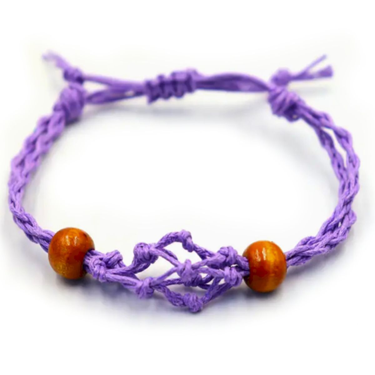 Pulseira de Macramé para Pedras Preciosas 20-28 cm - Roxo