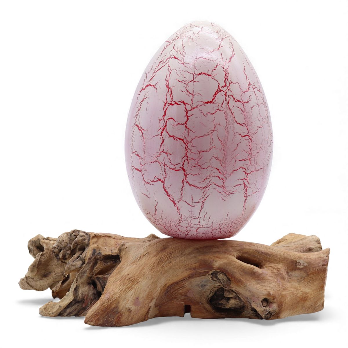 Candeeiro de mesa com abajur em forma de ovo de fogo craquelado – Laranja