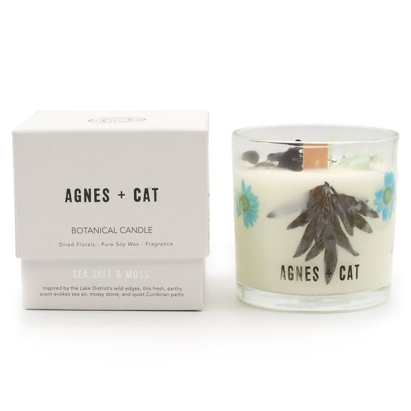 Agnes + Cat Vela de Cera de Soja Botánica - Sal marina y musgo