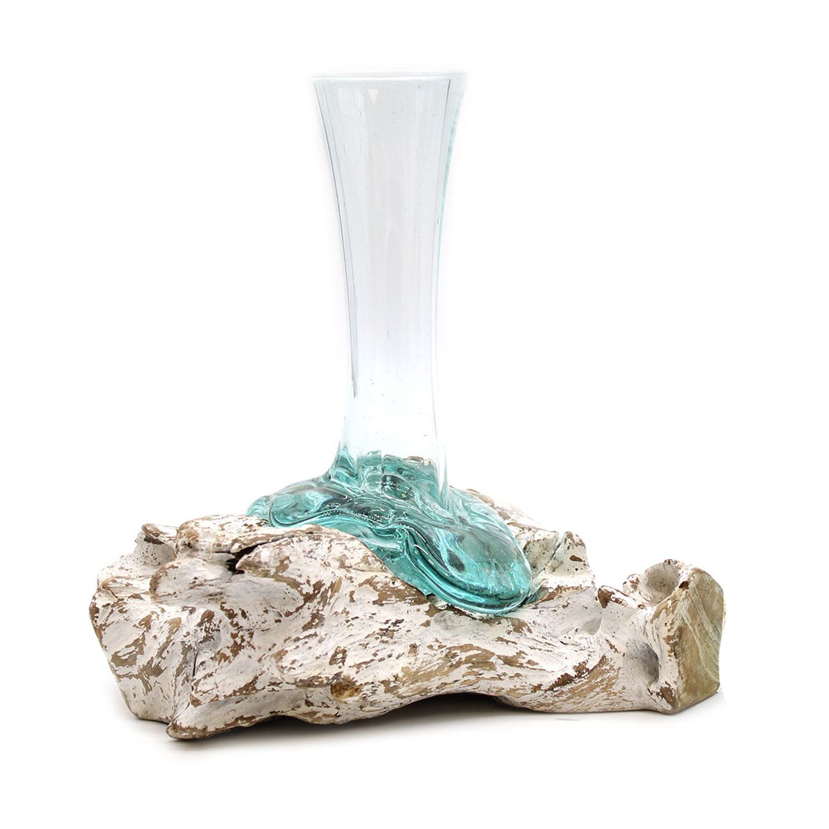 Vidro fundido sobre madeira branqueada - Vaso - Médio