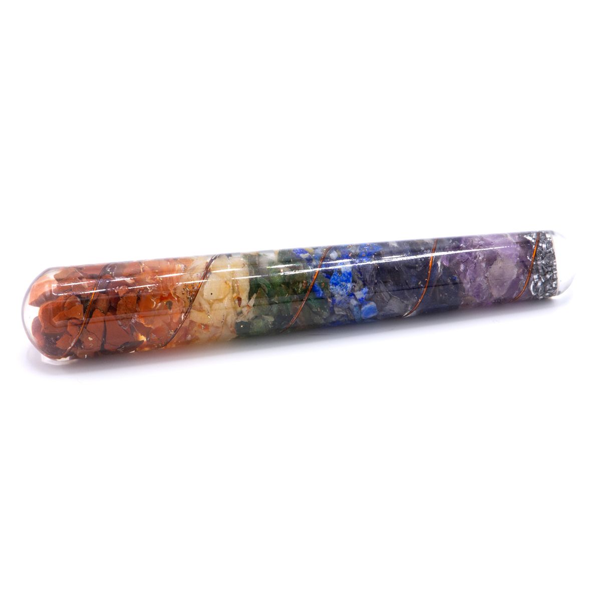 Orgonita de Chakra e Varinha Curativa de Cobre - 140 x 30 mm