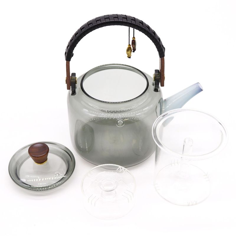 Théière en verre avec infuseur - Système de Vapeur Charbon - 1000 ml