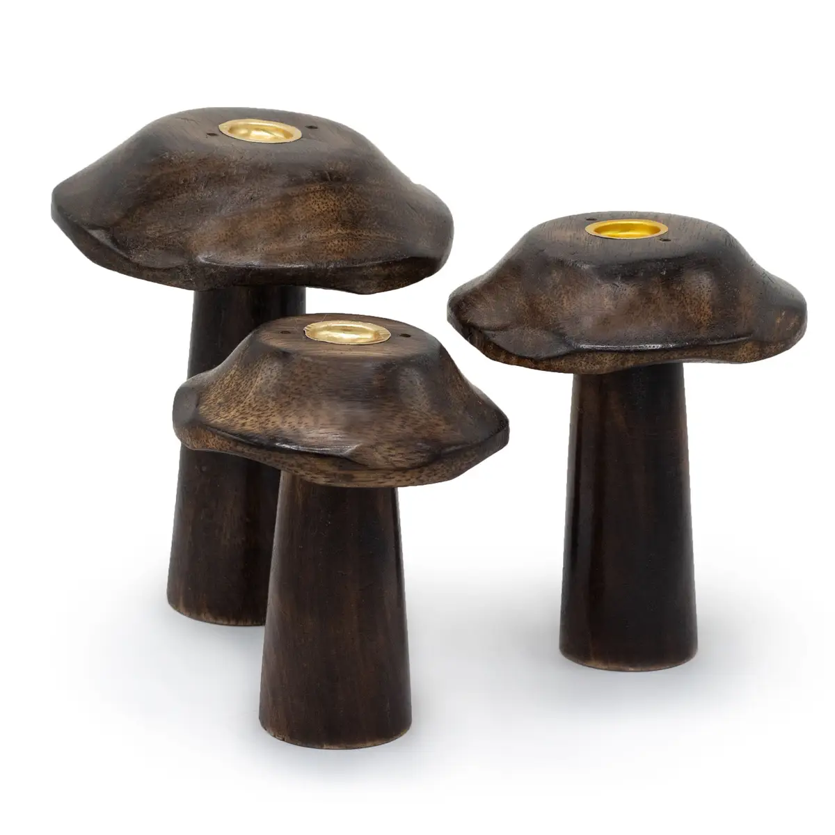 Set of 3 Flat Incense Cone Mushrooms (13cm 12cm 11cm) — Incense · GlowDuty apothecary