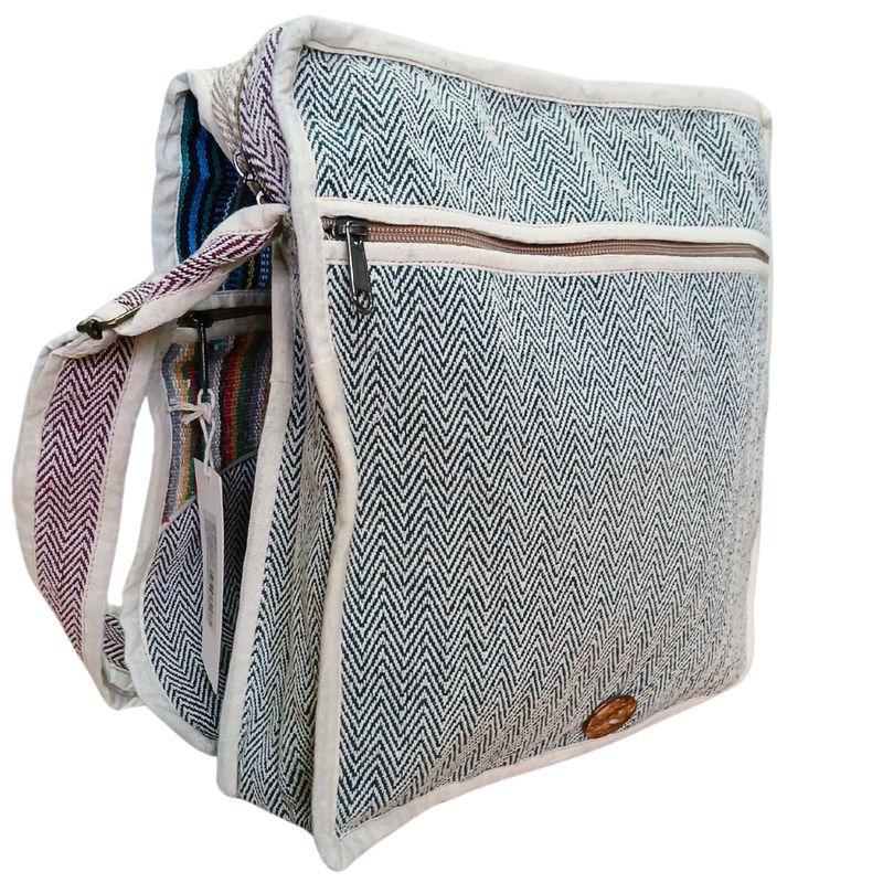 Sac Messager en Chanvre pour Ordinateur Portable - Courbes