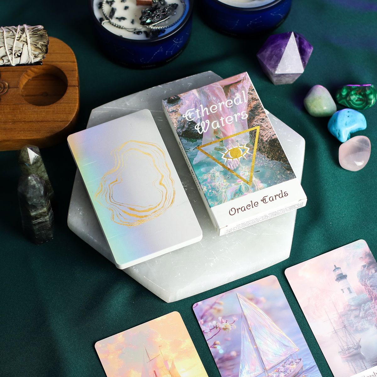 Cartas de Oráculo das Águas Etéreas – Sereias e Luz da Lua