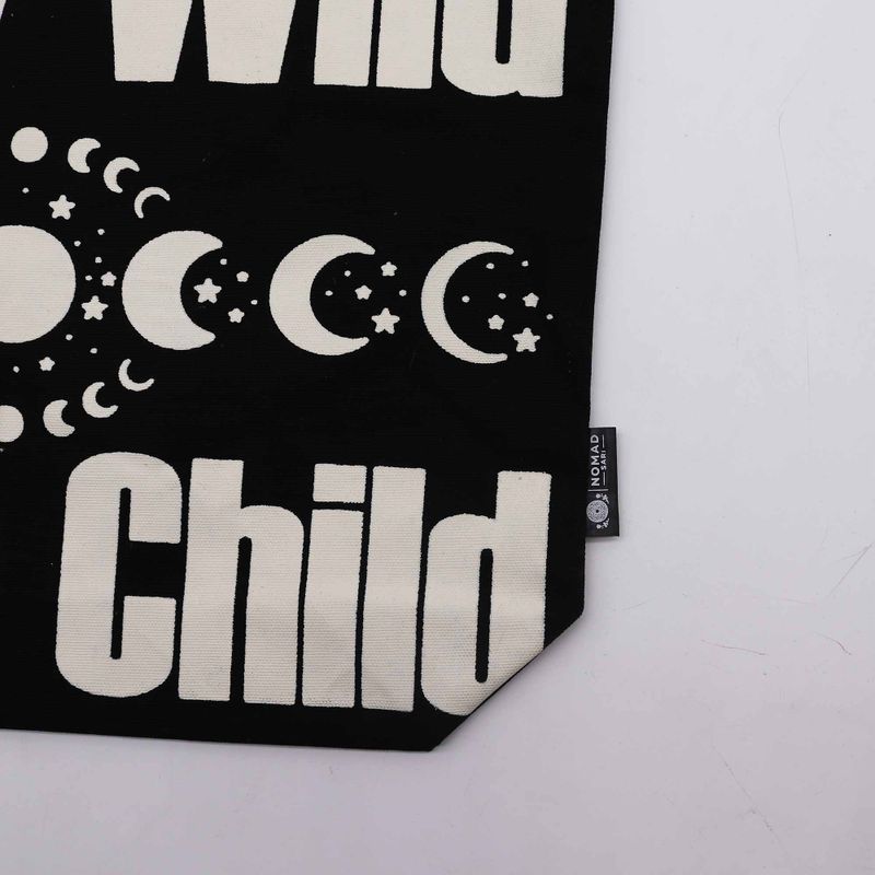 Iconic Classic Tote Bag - Stay Wild, Mood Child - Black Natural 10oz (36x43x10cm)