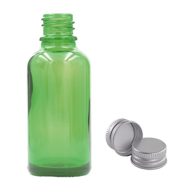100ml Grön Glasflaska med Aluminiumlock