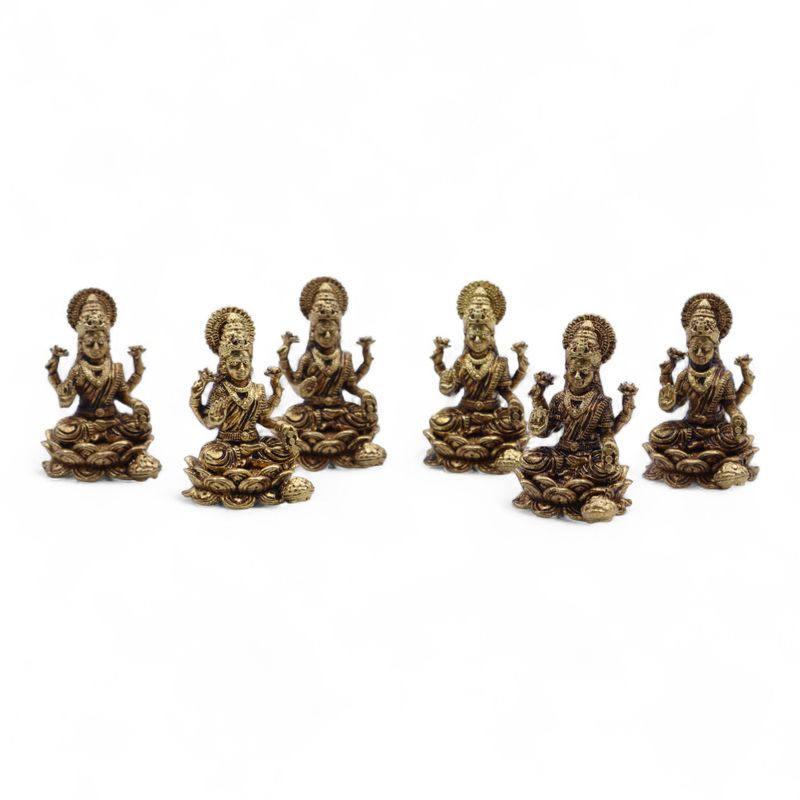 Brass Miniature Gods - Laxmi (22gms)  - 37mm