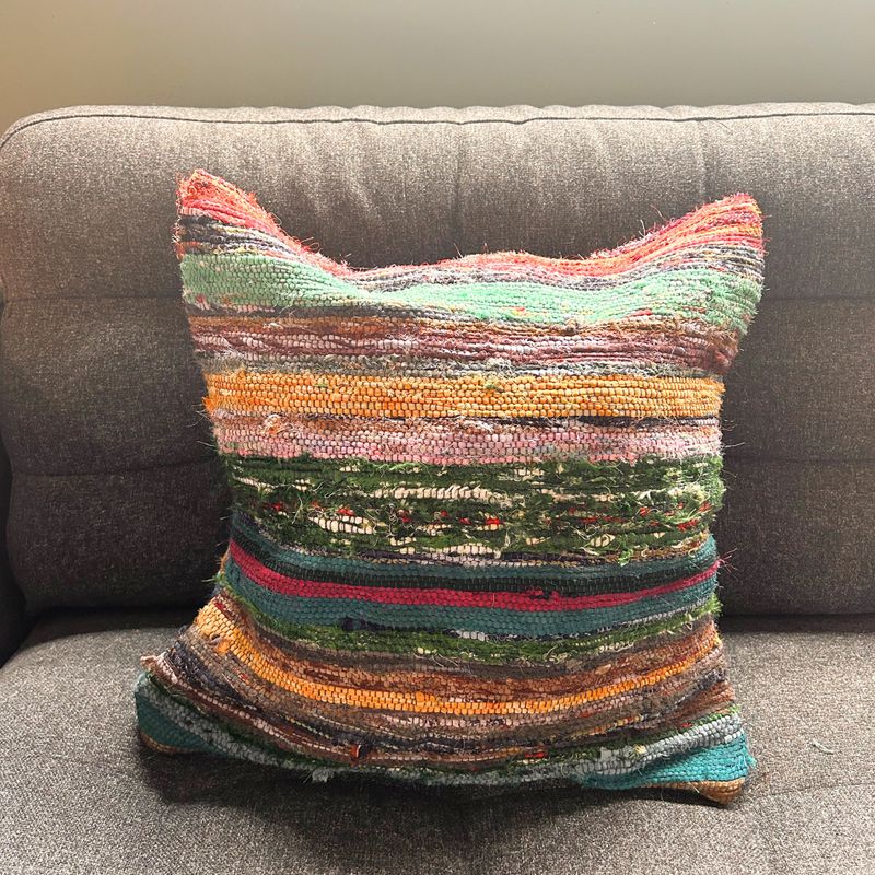 Rag Rug Cushion Covers - 40x40cm - Charcoal Greys