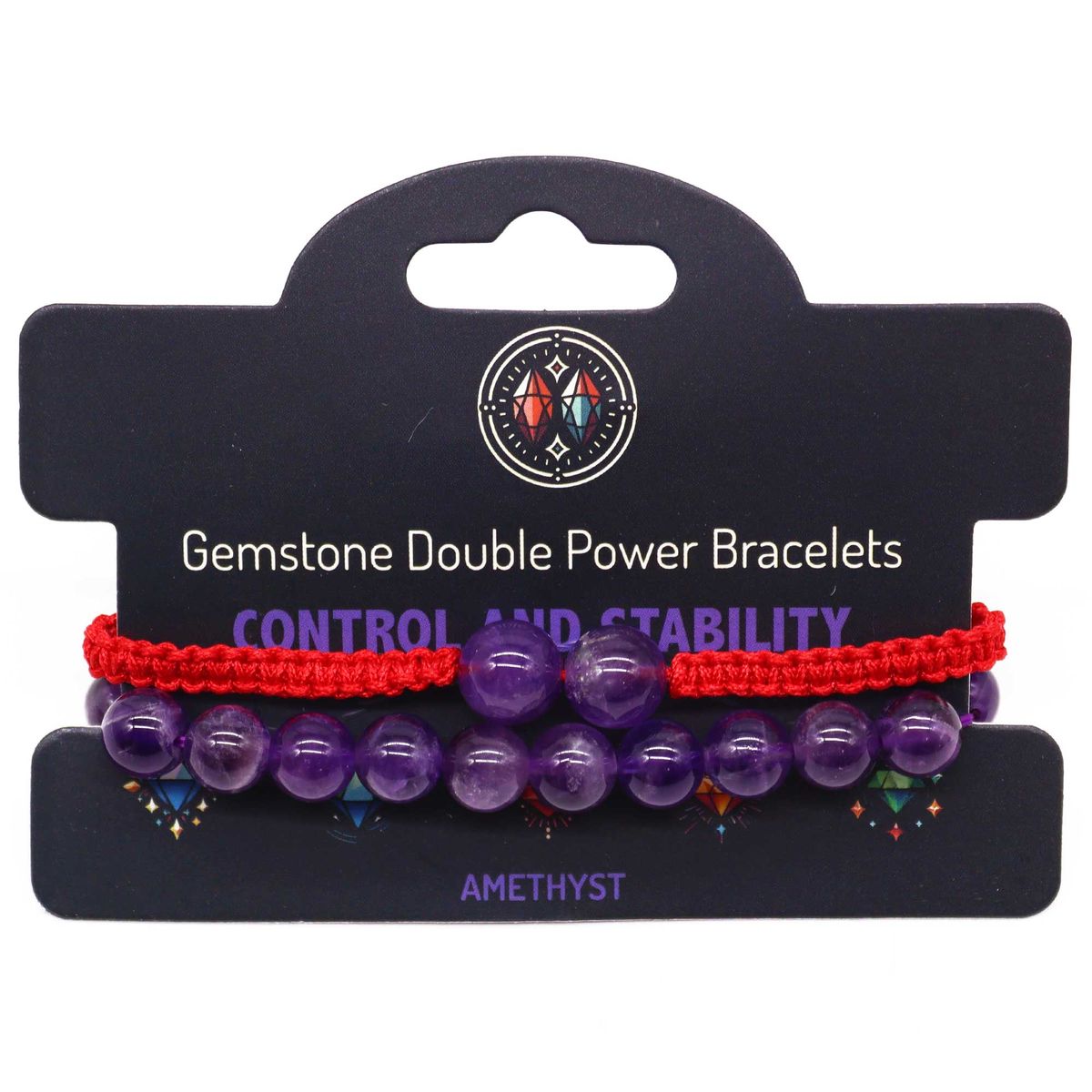 Pulseiras de Duplo Poder com Pedras Preciosas - Ametista