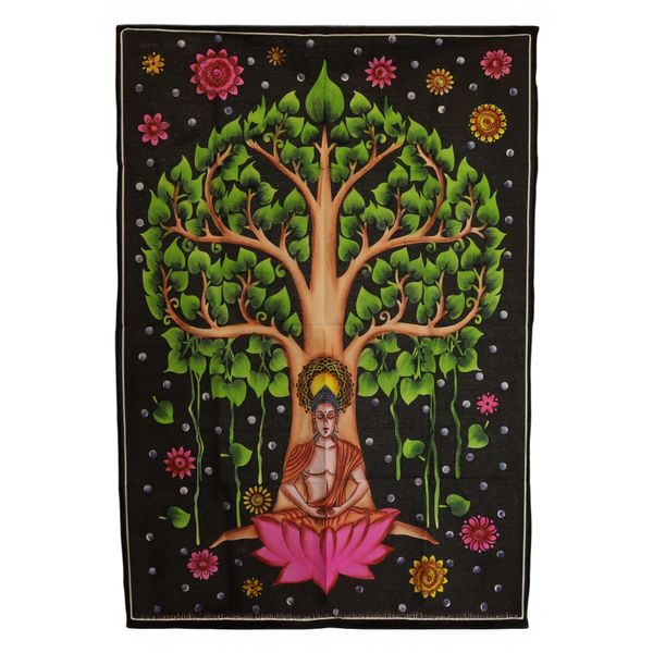 Cotton Wall Art (70x110cm) - Buddha Bodhi Tree