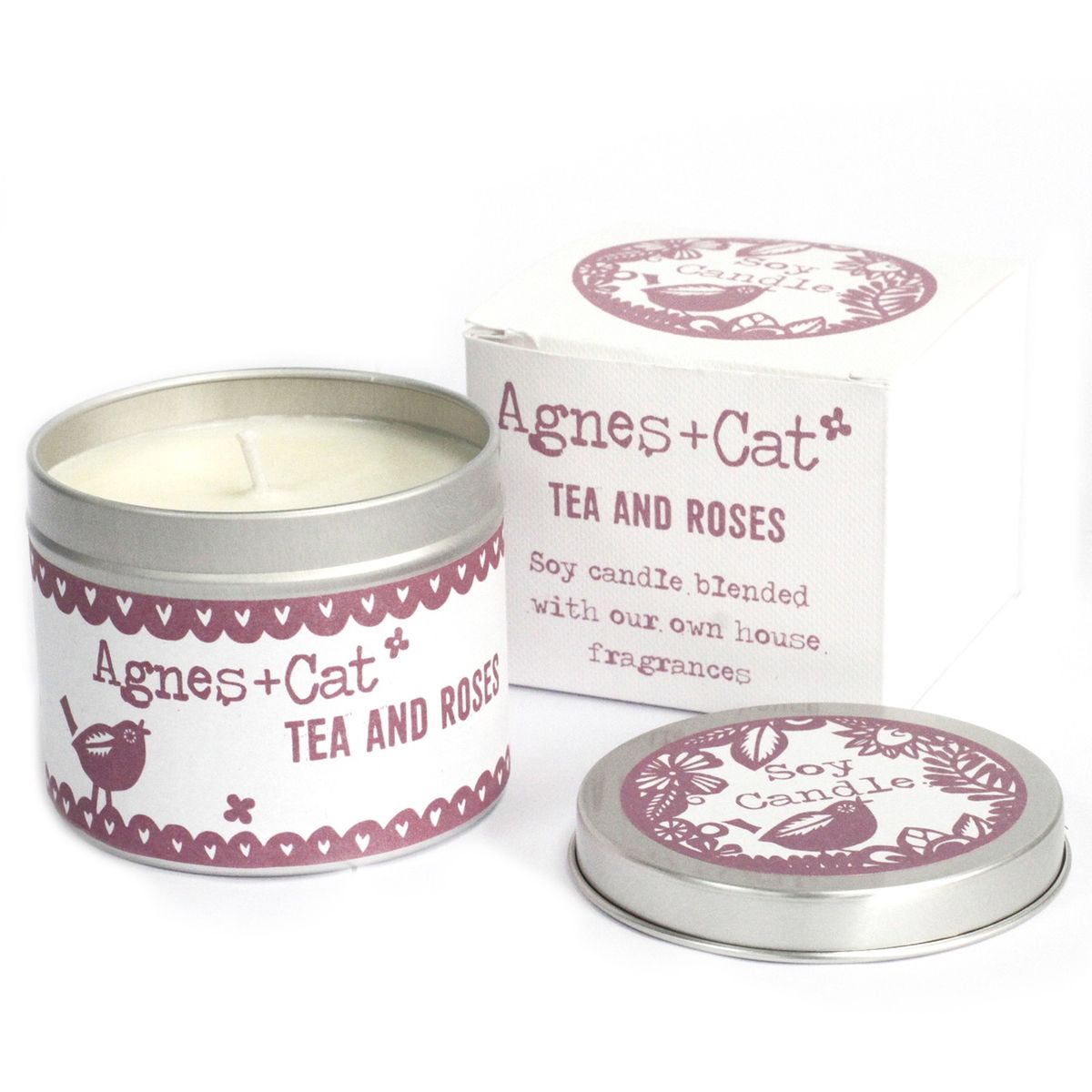 Velas de lata - Chá e Rosas