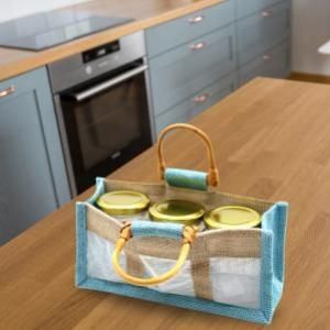 Bolsa de Regalo con Ventana de Yute Puro y Algodón