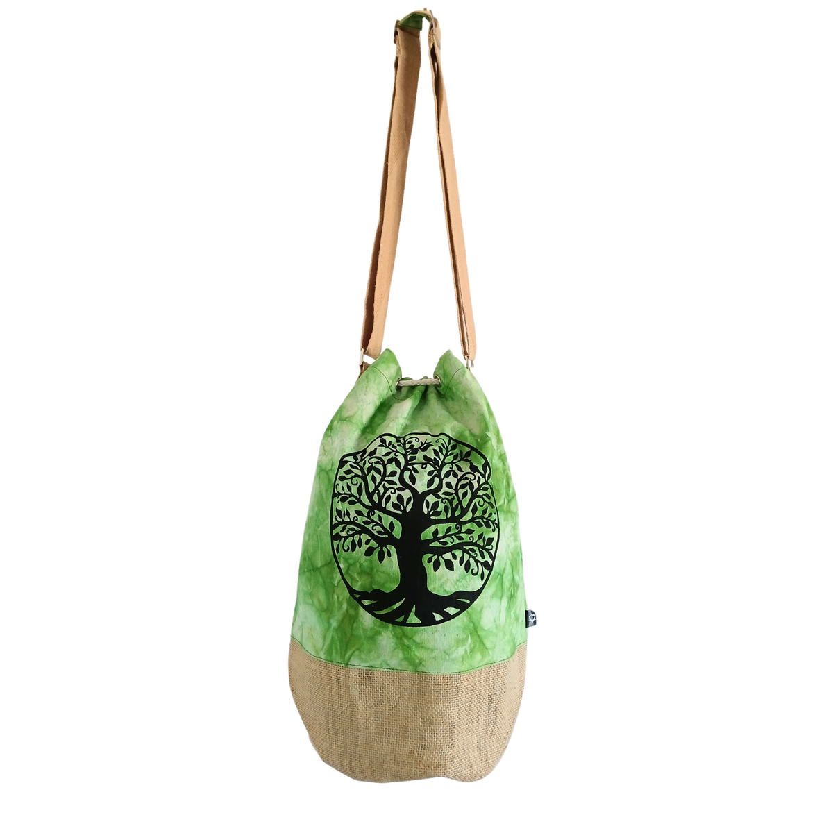 Mochila 100% natural - Efeito lavado verde - Árvore da Vida