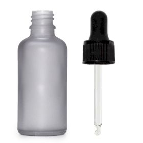 Sticlă Mată Gri Cu Pipetă Neagră, 100ml