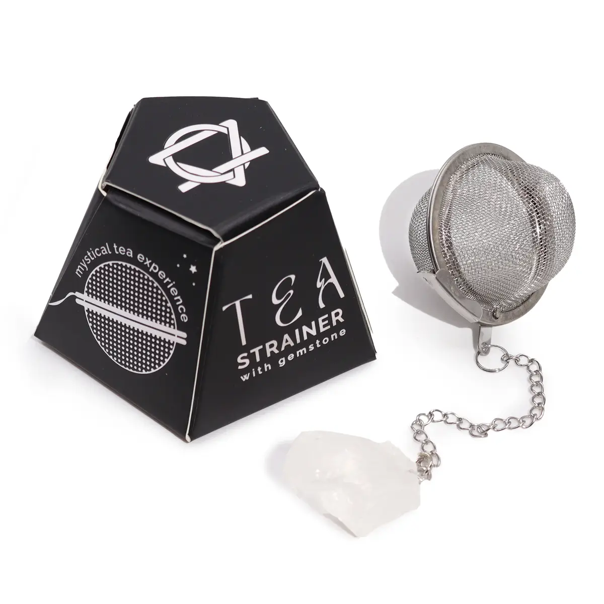Raw Crystal Gemstone Tea Strainer - Rock Quartz — Tea · GlowDuty apothecary