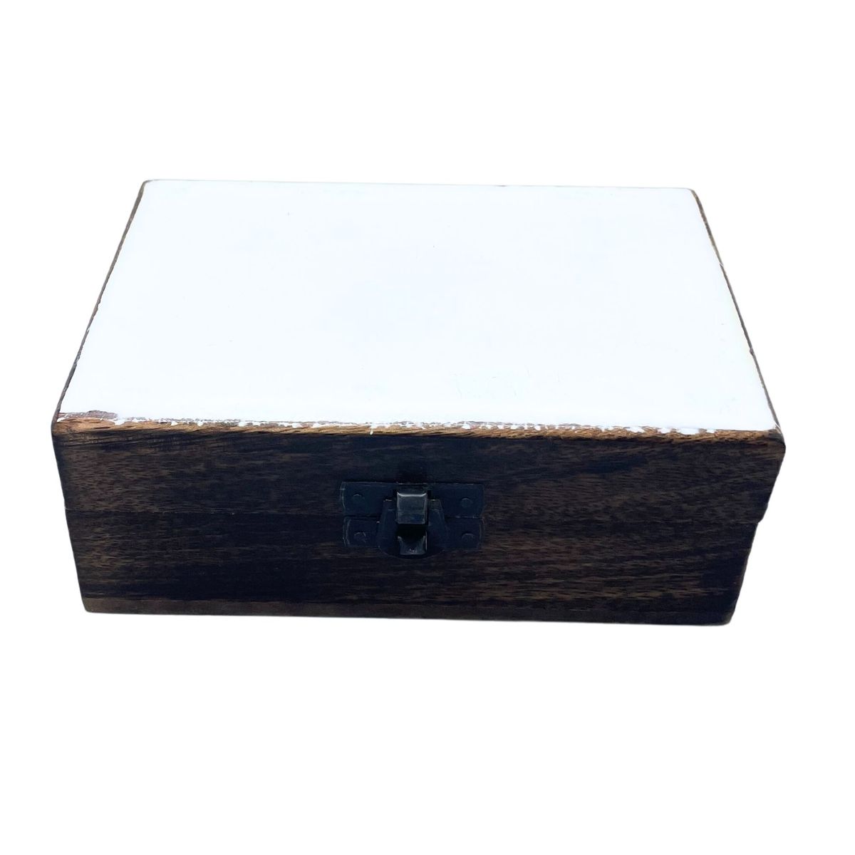 Caixa Média de Cerâmica Esmaltada - 15x10x6cm - Branca