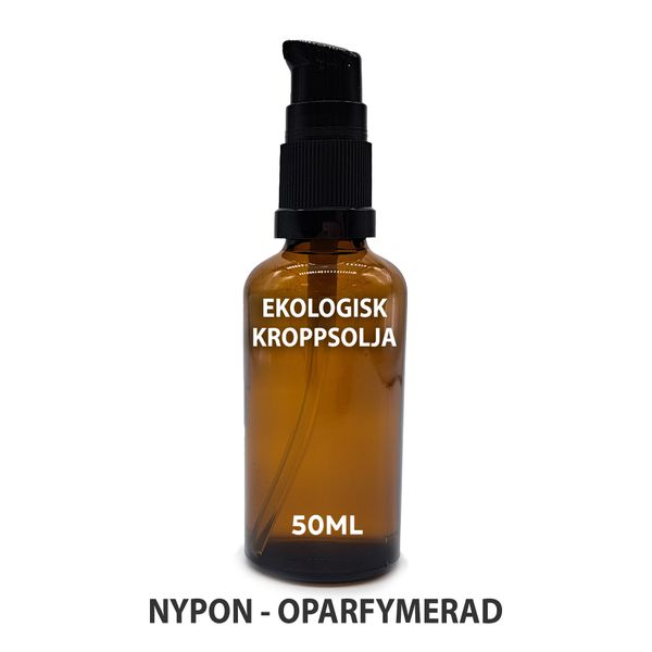 Ekologisk Kroppsolja 50ml - Nypon (Oparfymerad) - Utan Etikett