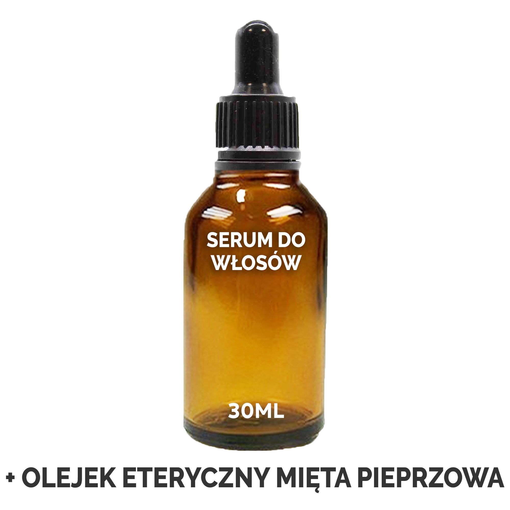 Organiczne Serum do Włosów 30 ml - Mięta Pieprzowa - BEZ ETYKIETY