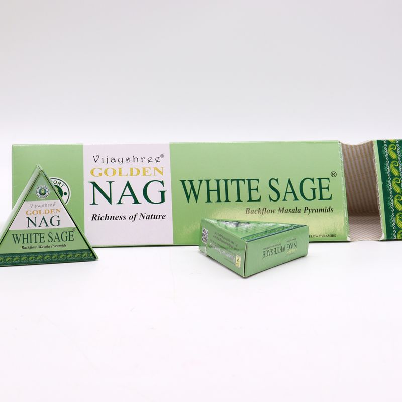 Cône d'Encens à flux inversé - Sauge Blanche 42g Jumbo Golden Nag