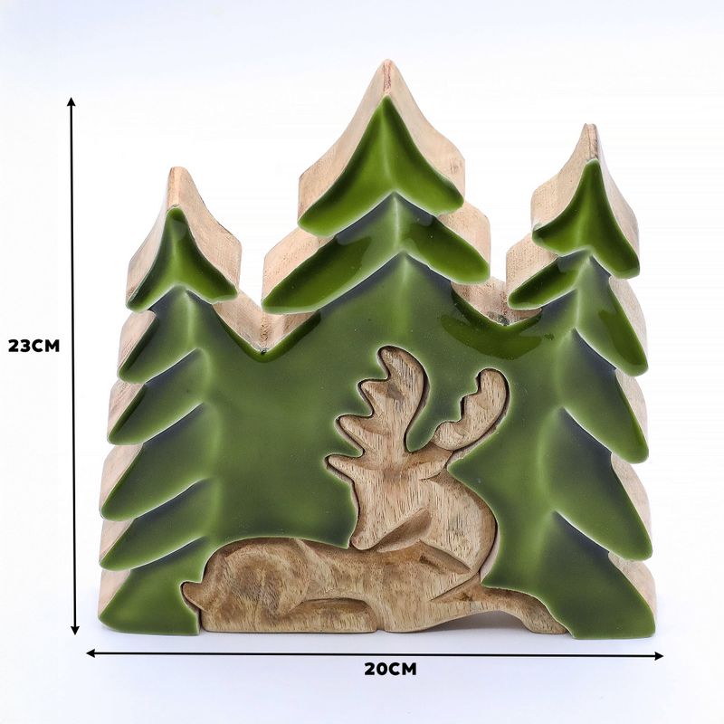Lost in the Forest -  Stag in the Forest 3D Wooden Decoration